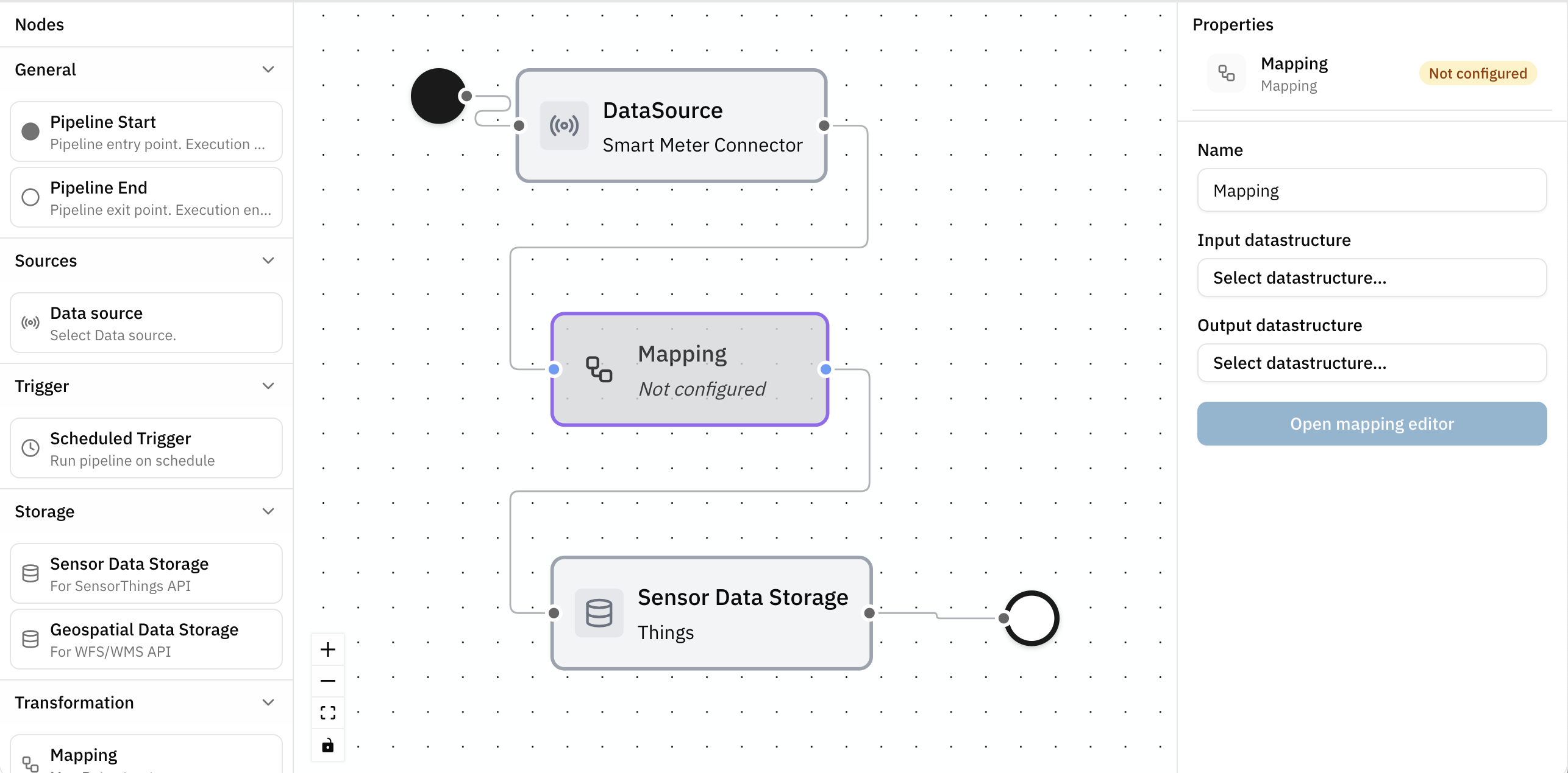 Screenshot: Mapping Node