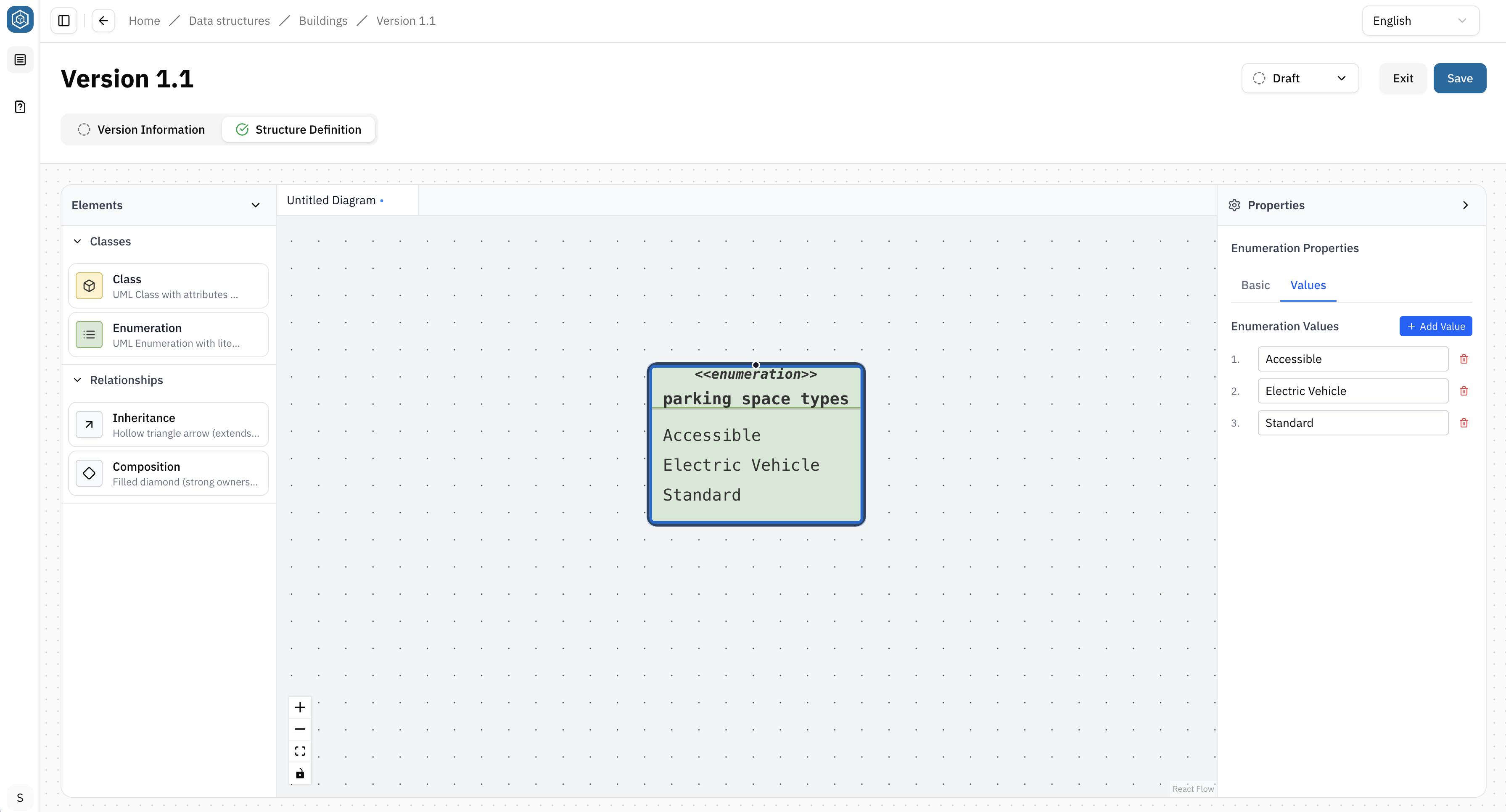 Screenshot: Create and design a Enum