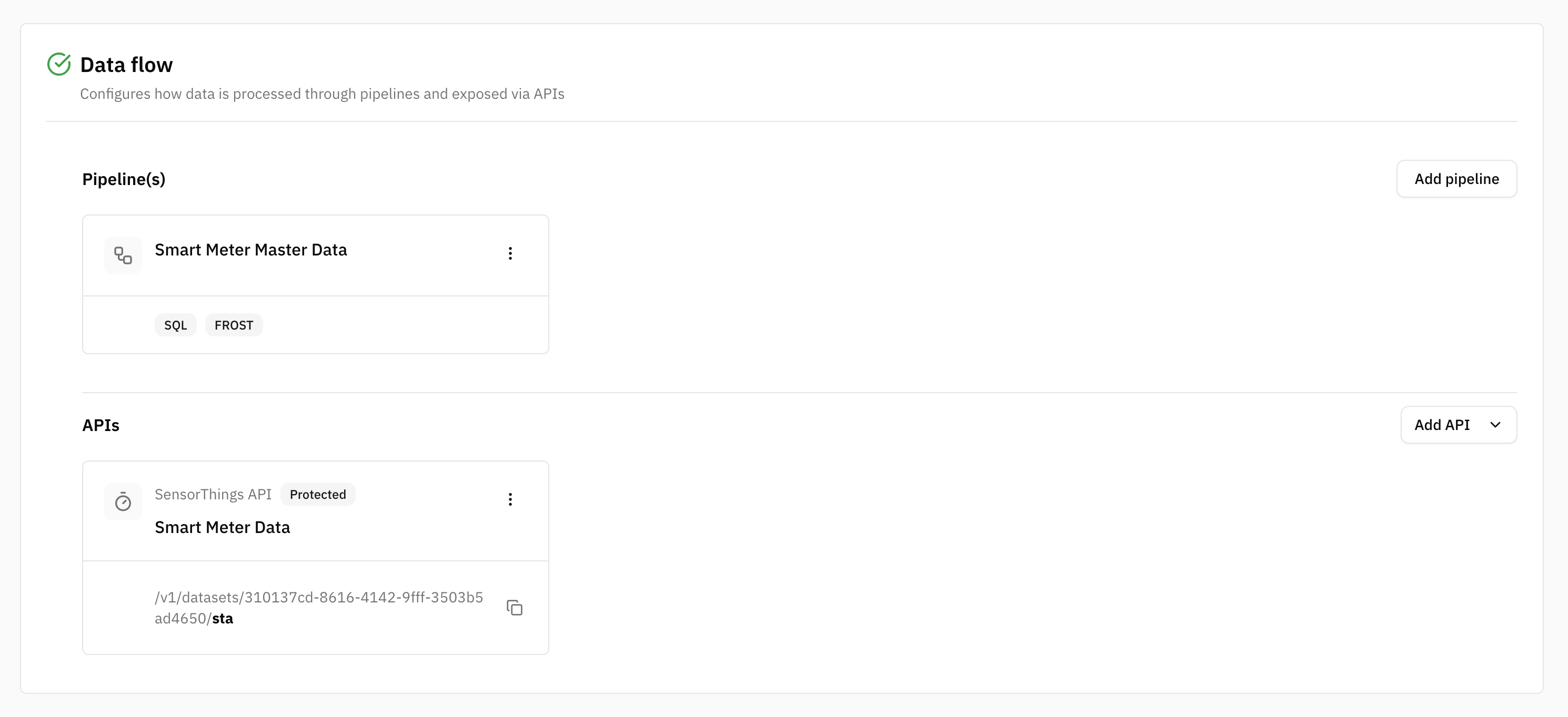 Screenshot: SensorThings API